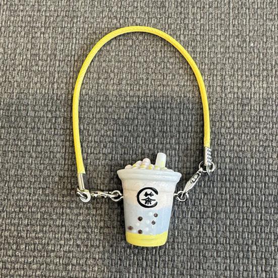 Miniature Bubble Tea Cup Hair Clip Accessory DIY Creamy Epoxy Doll Jewelry Attachment Decorative Component Pendant
