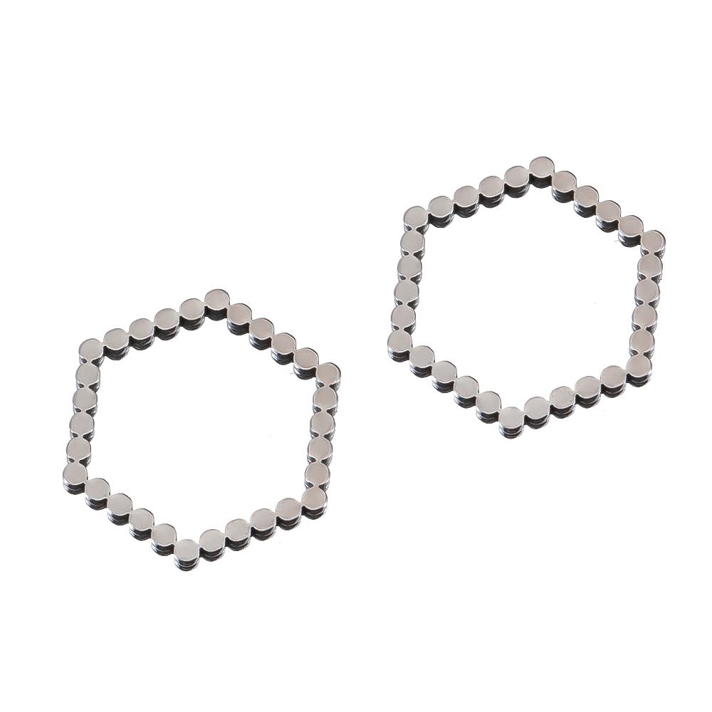 20pcs Stainless Steel Frames Charms DIY Resin Earring Pendants Base Geometry Hexagon Blank Bezel for Jewelry Making DIY Findings