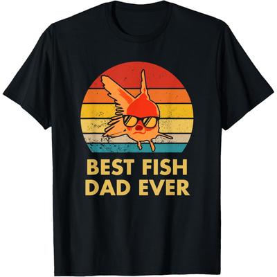 Funny Best Fish Dad Ever Goldfish Sunglasses Keepers T Shirts Unisex Humor Streetwear Tee Shirt Short Sleeve Unisex Loose Clothing