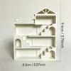 1Pc White Multi Story Staircase Villa Display Shelf For Mini House Tiered Organizer With Balcony
