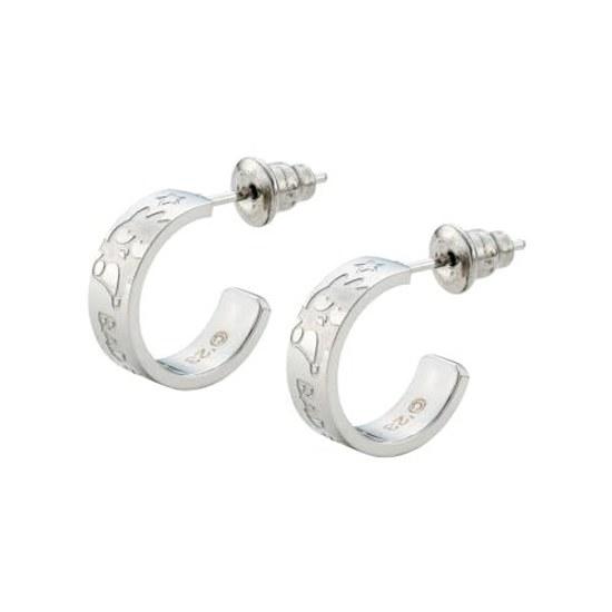 White Clover Bad Batz Maru Sanrio Characters Stainless Steel Earrings Half Hoop (2 Pieces Both Ears) SAST-P010SV