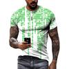 Nuova T-shirt da Uomo Tecnologia Motivo Digitale Street Hip Hop Trend Top Girocollo Personalità Moda Casual Manica Corta Abbigliamento