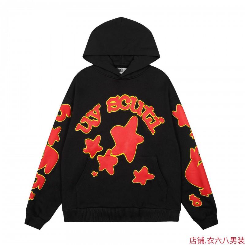 Unisex Oversized Hooded Sweatshirt With Foil Print Streetwear Casual Pullover Men Women Winter