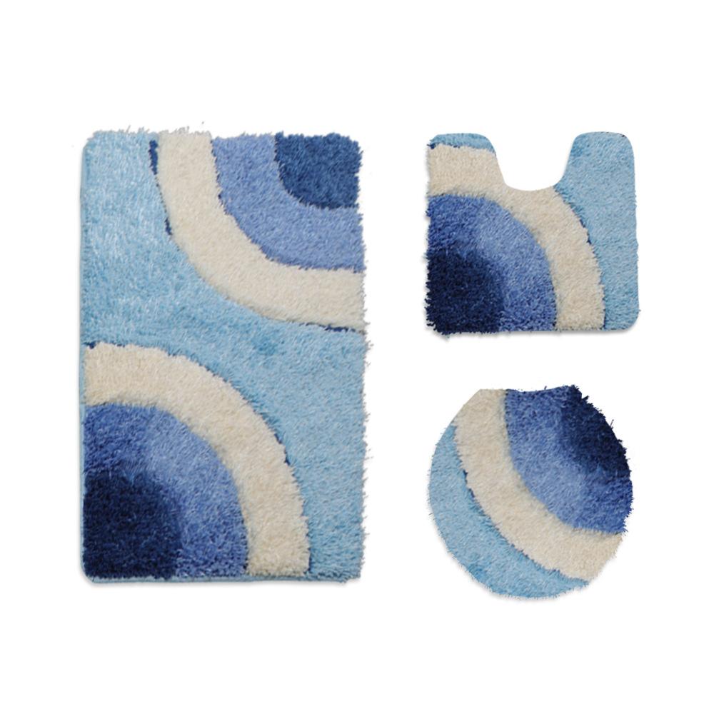 

3 шт. коврик для ванной комнаты для туалета, европейская сетка с принтом, ковер для душевой, дверной коврик, противоскользящий бытовой коврик с крышкой, наборы ковриков для пола 3PCS