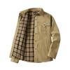 Men's Spring and Fall Lined Jackets Casual Snap Button Overshirt Owboy Style Top