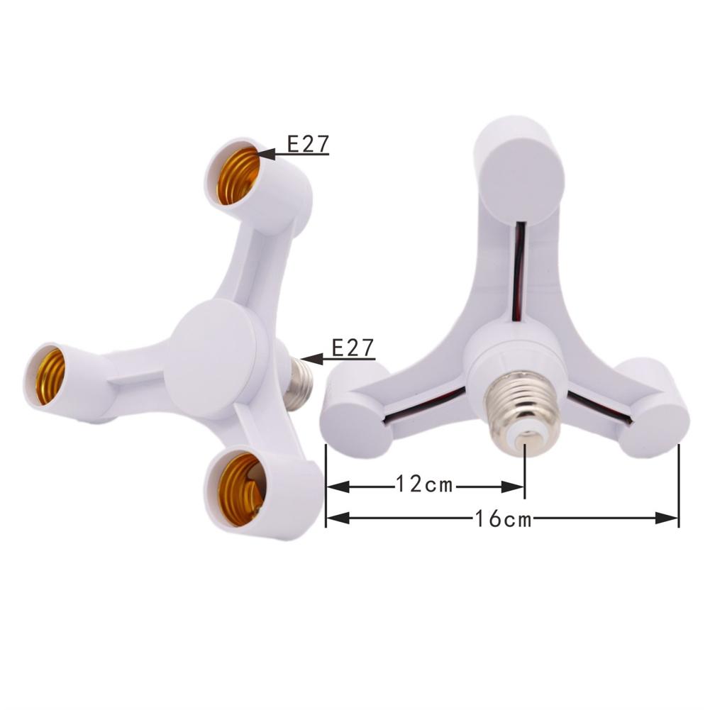 3 In 1 E27 To E27 Extended LED Bulb Socket Splitter Adapter Bracket, Suitable For Photography Studios, Kitchens, Restaurants