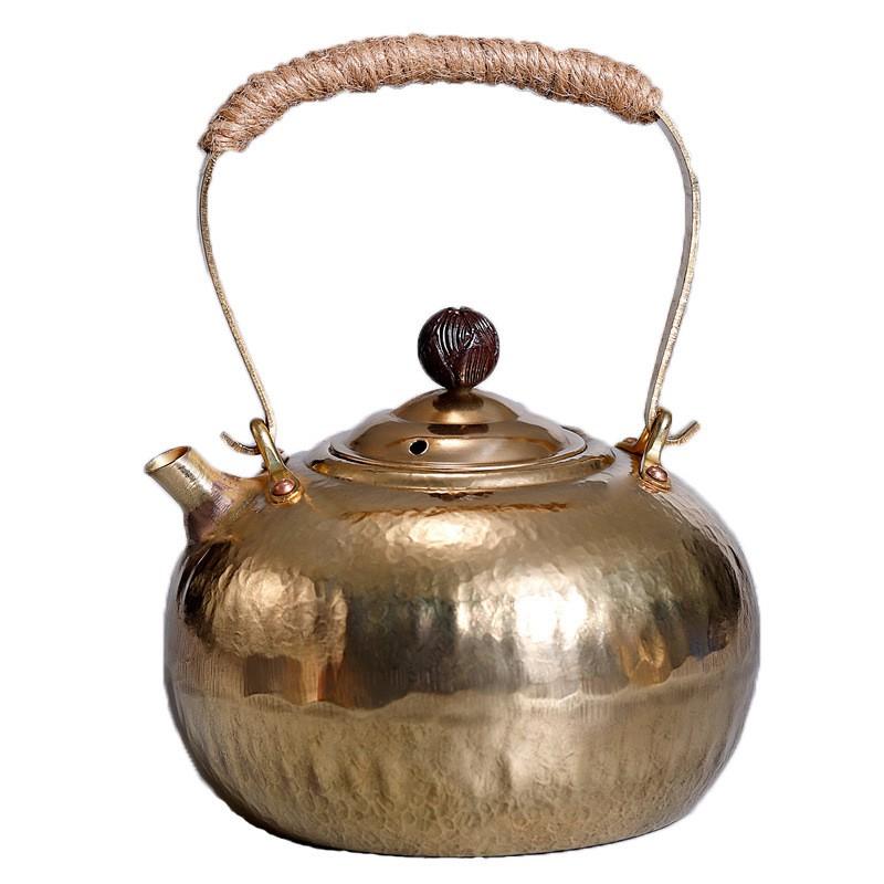 Handcrafted Copper Kettle Tea Brewing Warming Wine Side Handle Design 420ml 750ml 1000ml 1100ml