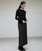 Rie Striped Back-Slit Straight Skirt