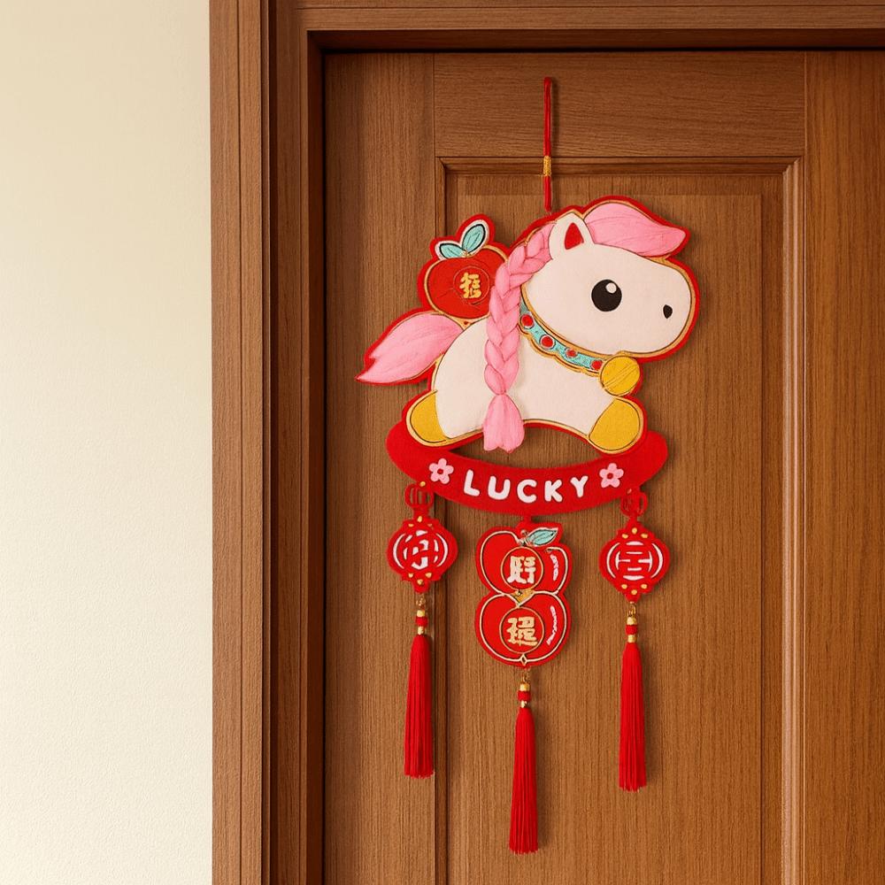 Traditional Spring Festival Door Decoration Horse Year Hanging Ornaments Party Decoration