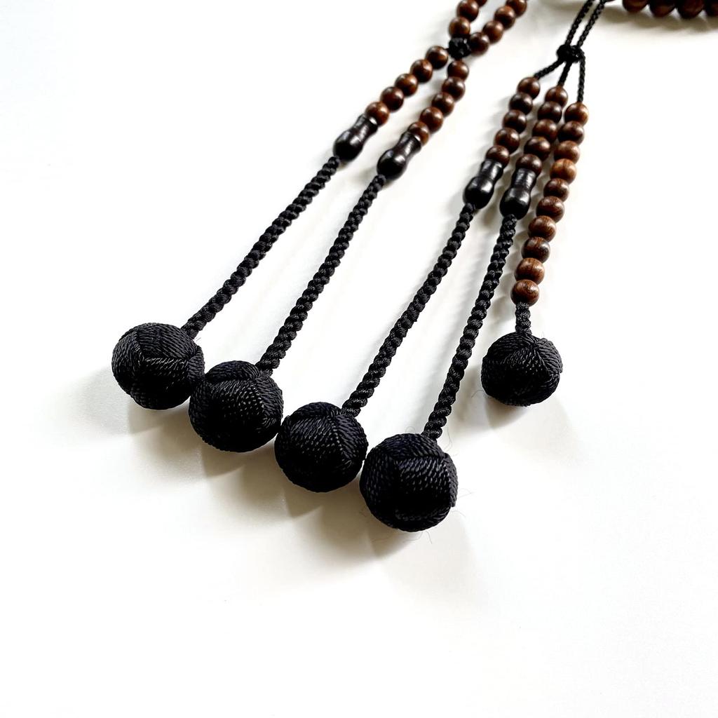 Myorenka International Soka Gakkai Prayer Beads SGI Prayer Beads for Men Wooden Prayer Beads XL Size Shakusan Tiger Peel Sandalwood 8mm Ebony Tailor