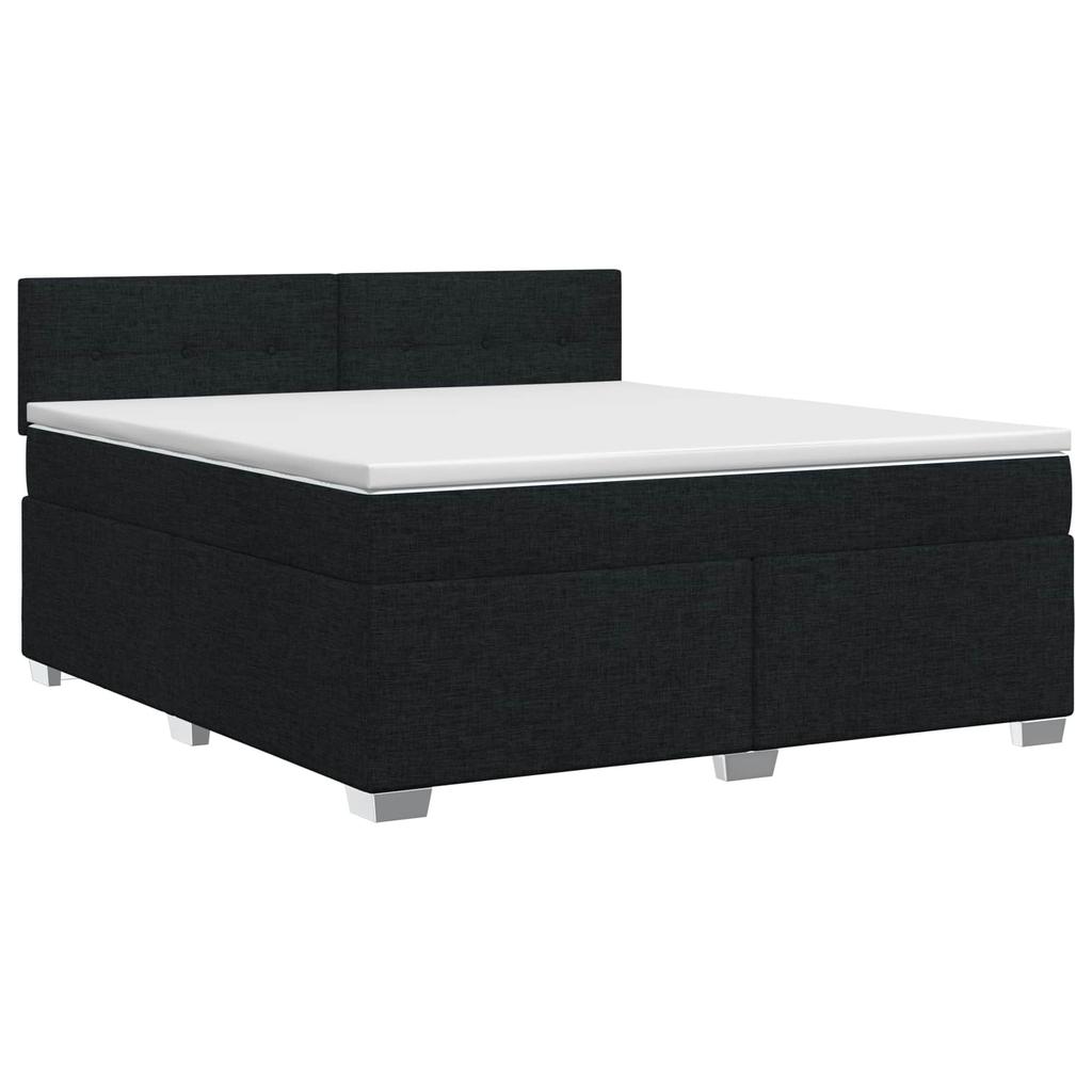 Box Spring Bed with Mattress Black 140 x 190 cm Fabric
