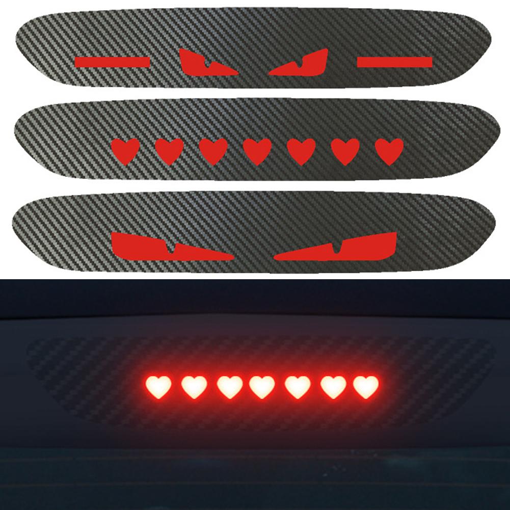 Car Sticker Brake Lights Taillight Warning Lamp Protector Sticker Carbon Fiber Covers Devil's Eye Taillight Sticker For Vehicles