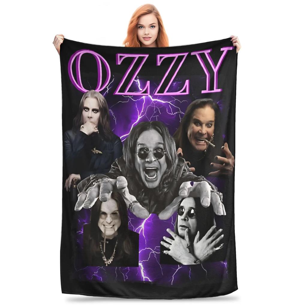 Ozzy Osbourne  Tribute Throw Blanket Black Sabbath Rock Band Plush Couch Blanket x Inches Multisize Bedspread