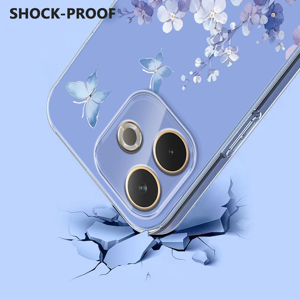 Hülle Für Oppo A5 4G 5G Niedlich Blume Handyhülle für Coque Oppo A5 A5 Pro A5M A3 A3 Pro A3X 4G 5G Transparent Weiche Hülle Funda