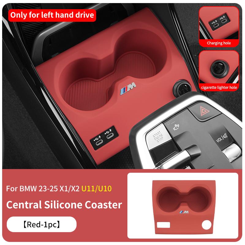 2025 Hot Car Centre Control Wireless Charging Water Cup Silicone Mat For BMW X1 X2 U11 U10 2023-2025 Auto Storage Decoration Acc