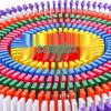 Set di Domino Colorati in Legno da 120 Pezzi per l'Educazione Precoce e lo Sviluppo delle Abilità