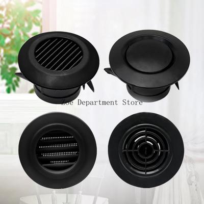 1Piece 3" 4“ 5” 6“ 8” Black ABS Plastic Round Air Vent Grill Cover Diffuser Ventilation Ducting Hose Wall Ceiling Mounted