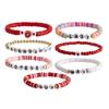 Sweet Cool Wind Strawberry Soft Pottery Beaded Bracelet Female Bohemian Letter Elastic Bracelet