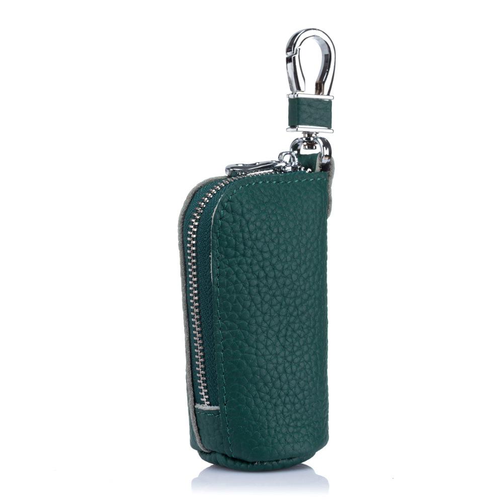 

Bucket key bag women s soft cowhide, multi-functional change bag mouth red envelope, men s zipper practical household key bag зелёный