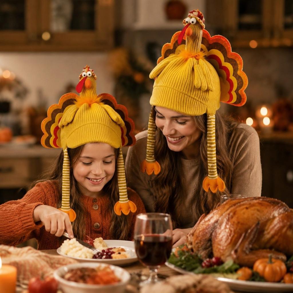 Thanksgiving Turkey Hat Creative Party Decoration, Funny Costume Accessory for Adults and Kids