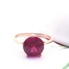 Fioletowy Pozłacany Różowym Złotem Inkrustowany Czerwonym Kamieniem Powierzchnia Jajka Pierścionek, Prosty Lekki Luksus Klasyczny Pięcioramienny Pierścionek Biżuteria