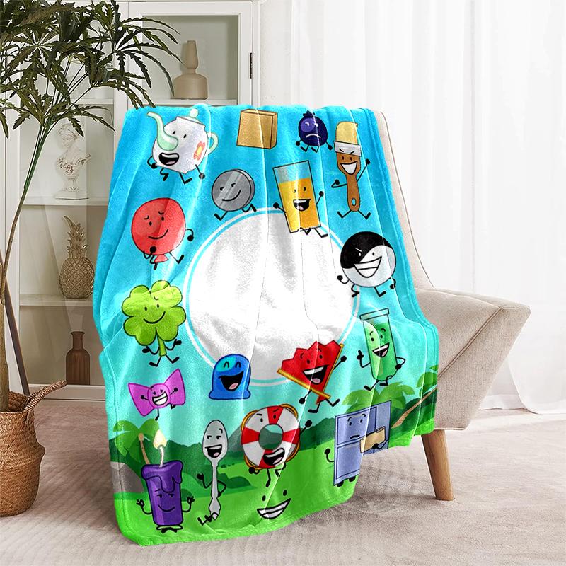 1pc Blanket Inanimate Insanity Print Design, Lightweight Blanket for Sofa, Bed- Soft &Warm, Gift for All Seasons like Christmas, Halloween
