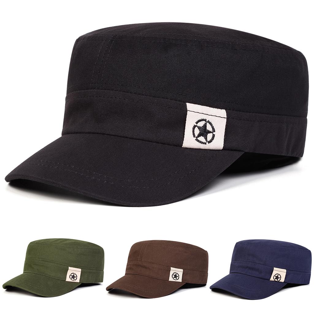 Modischer Stern Flachkappe Outdoor Sport und Freizeit Atmungsaktiv Baseballkappen Herren Verstellbar Papa Hut Reisehut
