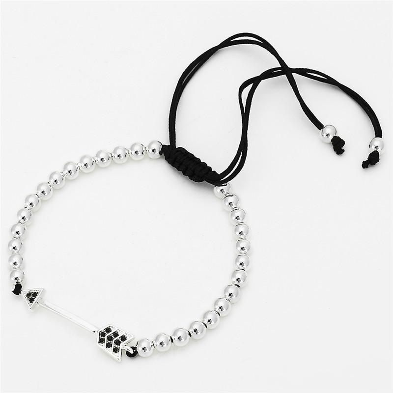 Water Crystal Geometric Beaded Bracelet With Silver And Gold Finish For Men And Women