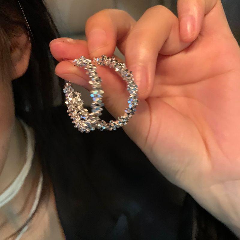 Shopkeeper Recommend Silver Big round Face Female Best Selling Ear Ring