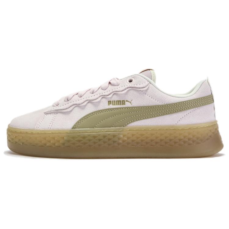 Puma Smash Platform Scallop Fashion Retro Low-Top Sneakers Women Sneakers Pink 406748-01