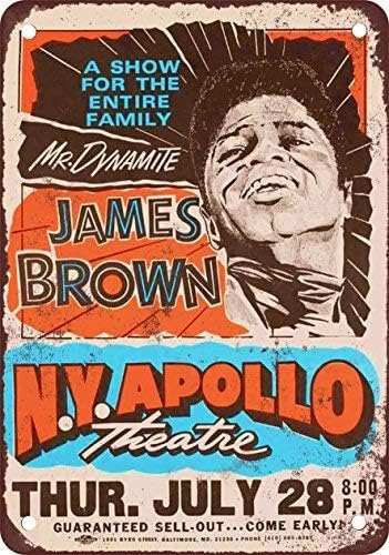 

Unoopler Brown at The Apollo Theater Vintage Look Reproduction Metal Tin Sign esAluminum 20x30cm（7.8x11.8inch）