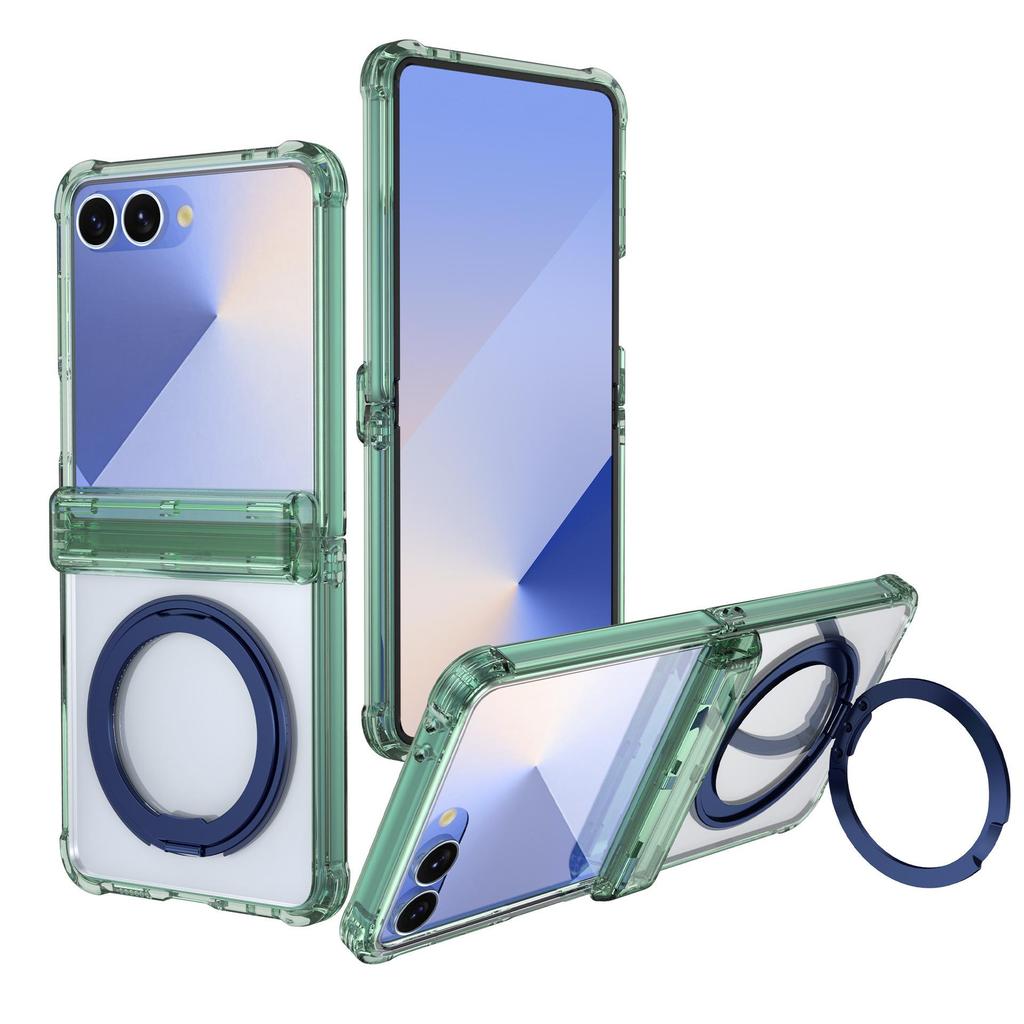 Samsung Z Flip7 FE Case: Four-Corner Drop Protection, 360° Rotating Stand, Wireless Charging Compatible for Flip6/5