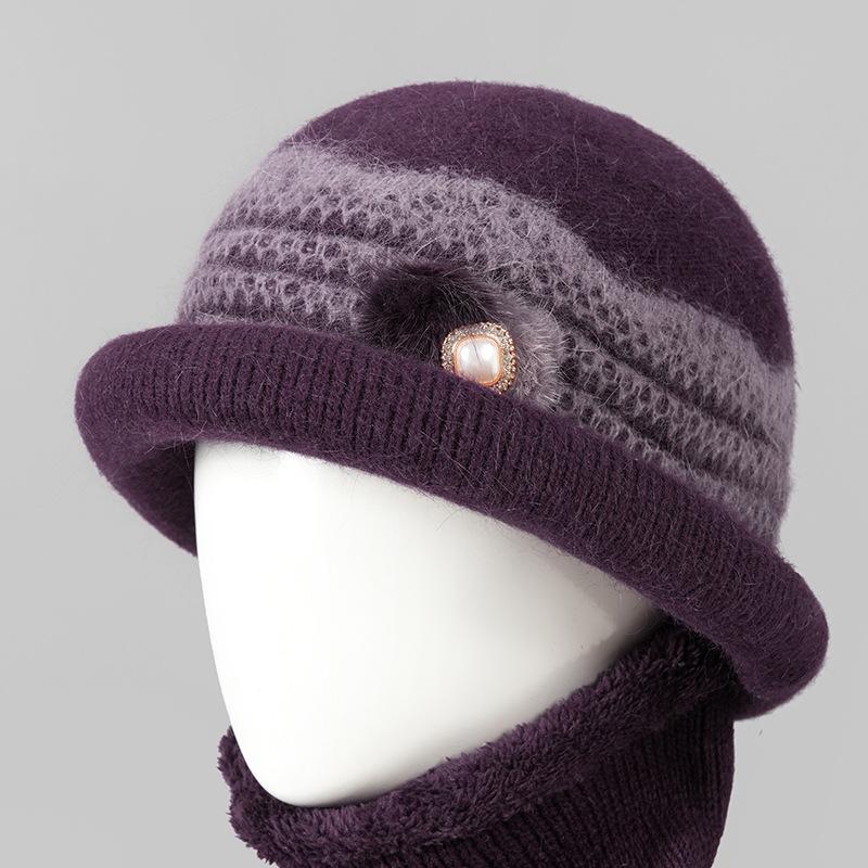 Hat women's winter new mother-in-law hat fleece warm wool hat