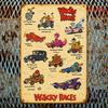 [2D Flat] 1pc Wacky Races Metal Wall Art Plaque - 8x12 Inch Vintage Car Racing Scene Decor with "Wacky Races" Sign