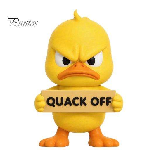 Quirky Office Decorations Angry Duck Figurine Collection, Funny Yellow Desktop Ornament, Cute Grumpy Fun Desk Accessories Statue for Home Car