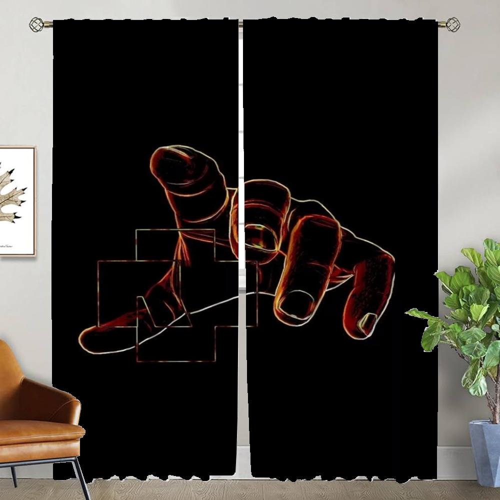 Modern Living Room Curtains for Camera Rock-rammsteines Shades Blackout Curtain Tulle for Bedroom Partition Halloween Decoration