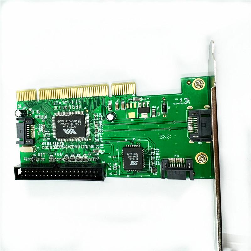 VIA6421 PCI to SATA PATA Hard Disk Converter Adapter PCI to IDE Extend Card for Desktop PC RAID Dual Channel ATA Array Card