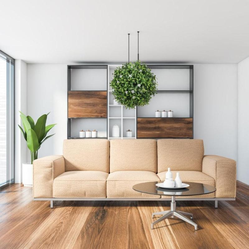 Artificial Topiary Plant Ball With Realistic Flower Hanging Plastic Grass Sphere For Wedding Garden Backyard Decoration