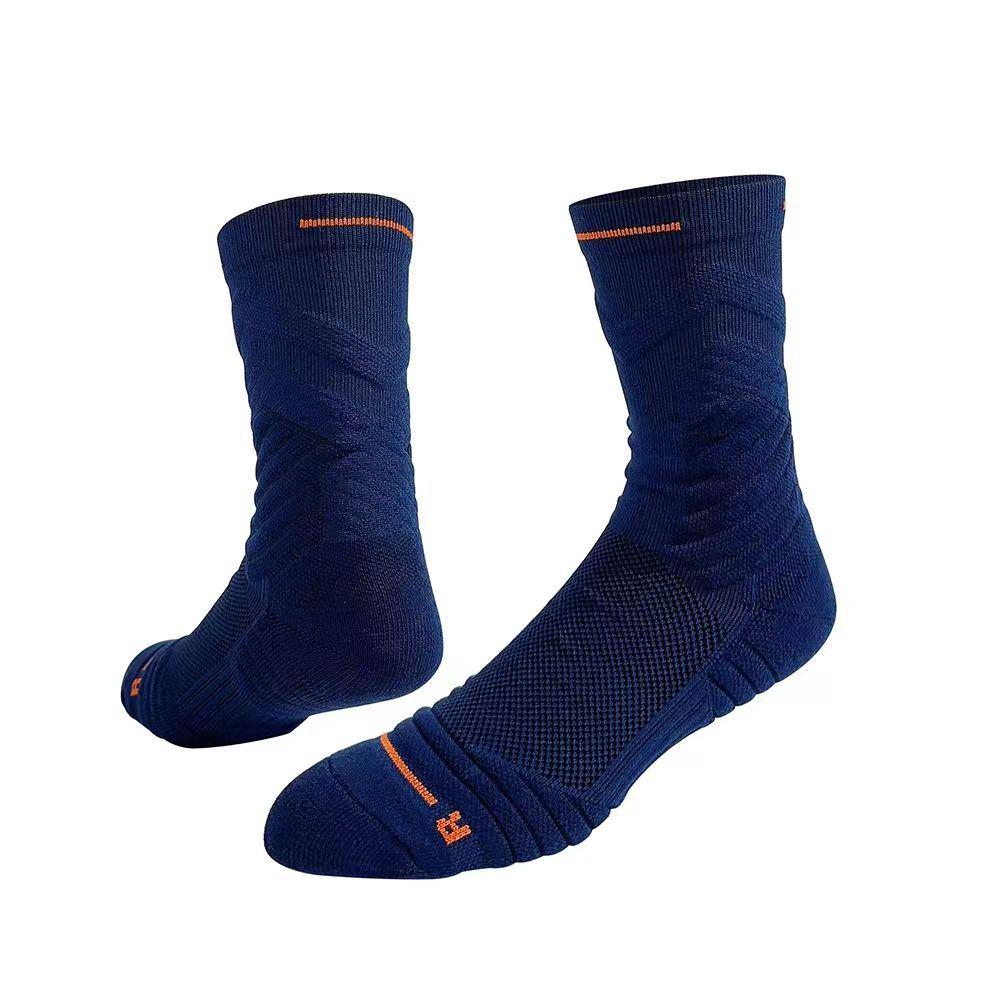 

Носки баскетбольные высокие Bullfight 2.0 Elite - Длинный паголенок, махровое дно, однотонные, влагоотводящие темно-синий