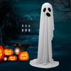 64.96in Large Lighted White Cloth Ghost Scary Standing Spooky Ghost Decor for Front Porch Yard