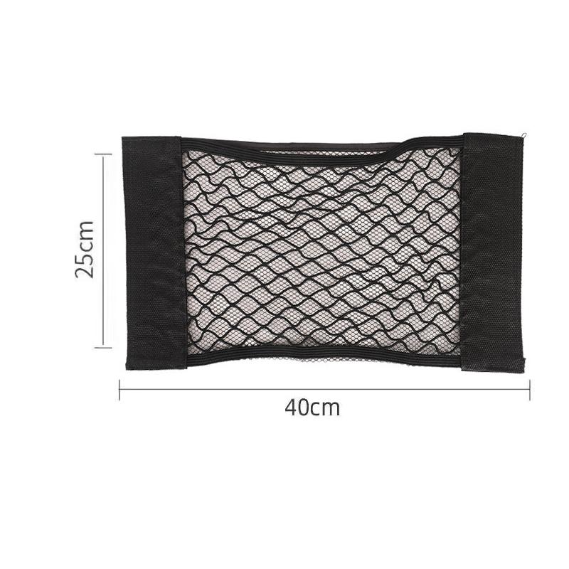 Elastic Storage Net Pocket Home Kitchen Cabinet Door Adhesive Sundries Bags Trunk Pocket with Nylon Fastener Tape Car Organizer