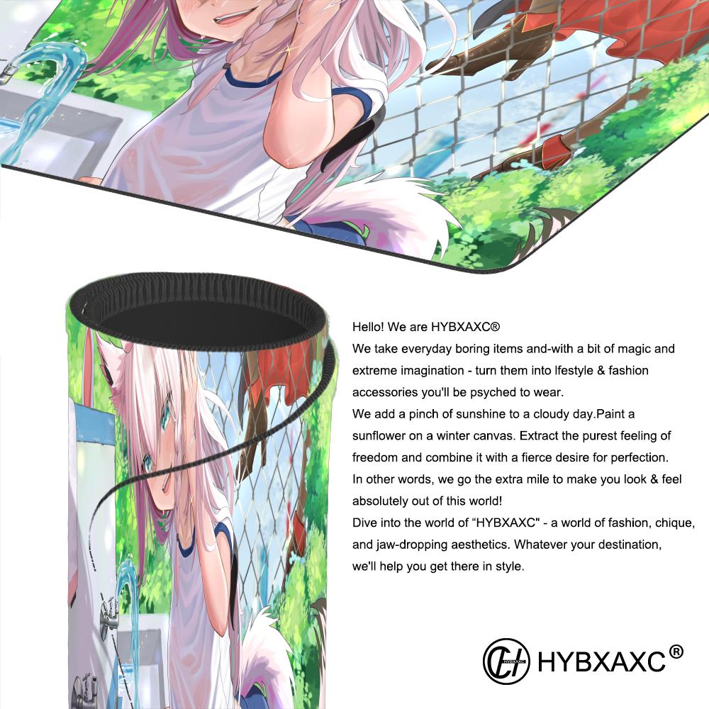 Shirakami Fubuki Mouse Pad Laptop Hololive Black And White Keyboard Rug PC Kawaii Anime Girl Mousepad XXL Gamer Cabinet Desk Mat