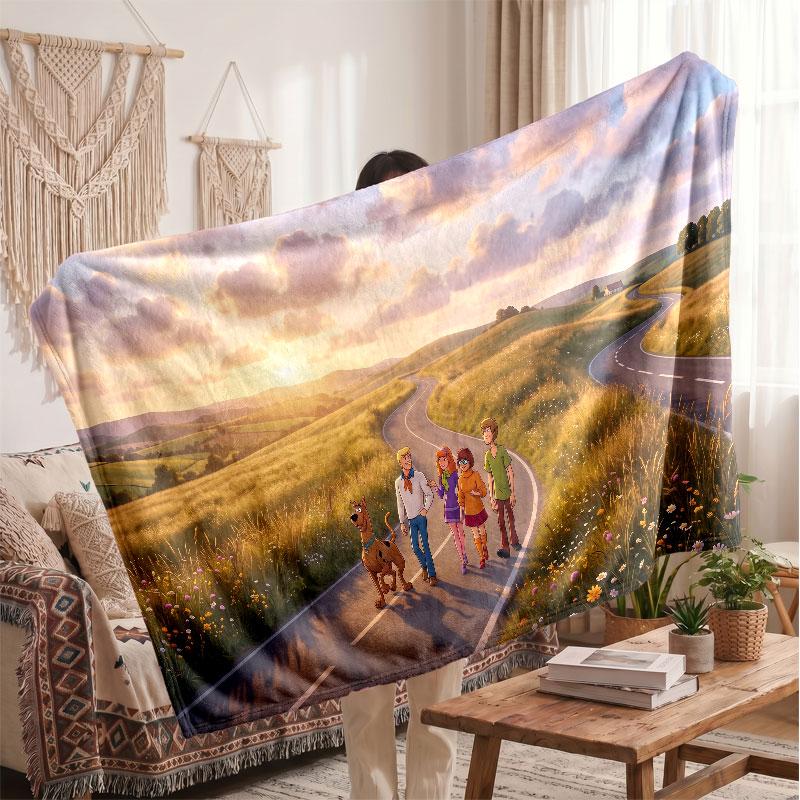Warm Flannel BlanketScooby-Doo Soft Cozy Throw Blanket for Bedroom Couch