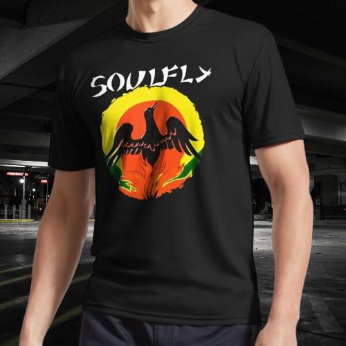Soulfly Logo Aktivní tričko Vtipná velikost Módní Americké tričko