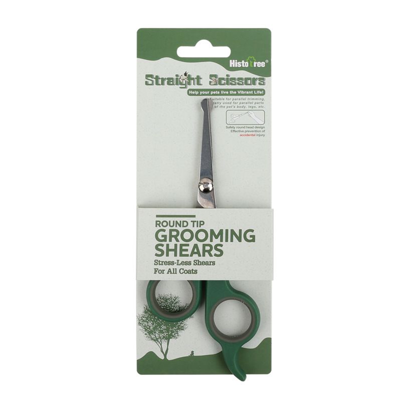 

Pet Scissors Plastic Cat Straight Snips Dog Repair Hair Shearing Scissors Beauty Cleaning Equipment Pet Supplies Shearing Tools Olive Green small size