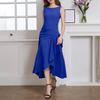 ZANZEA Women Elegant Casual Round Neck Summer Sleeveless Ruffles Dress