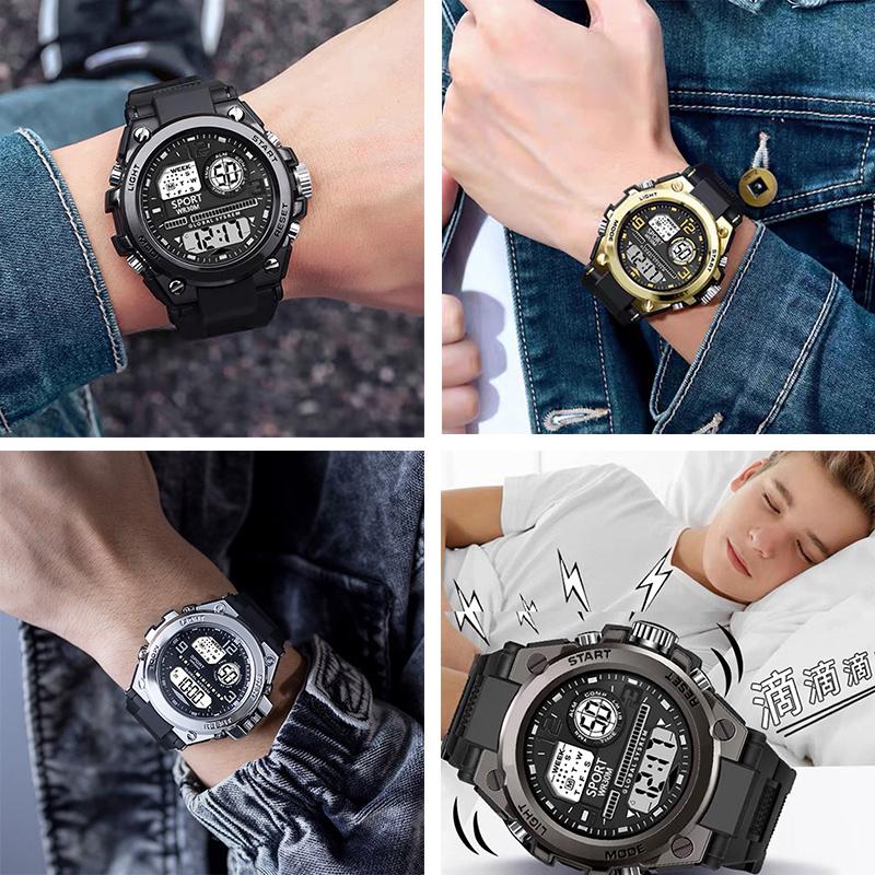 Multifunction Men's Sports Watch Waterproof Luminous Alarm Clock Men LED Digital Watch Large Dial Electronic Wristwatch for Man