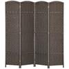 4 Panel Folding Room Divider Freestanding Privacy Screen For Living Room Bedroom And Office 160 X 170cm Brown