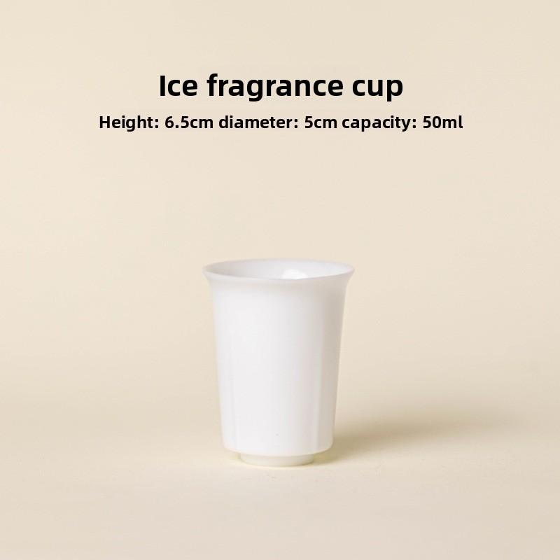 Taza de Té de Porcelana Jade Hielo de Lujo Taza Maestra de Cerámica China para Elaboración Casera Juego para Beber Té de Arcilla Blanca de Dehua Regalo