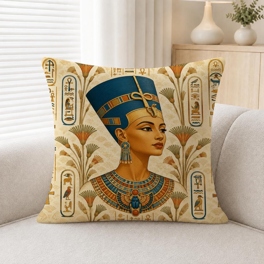 Art Majestic Mystery Ancient Egyptian Art Cushion Cover Soft Plush Fluffy Throw Pillow Cases For Sofa Bedroom Home Decor